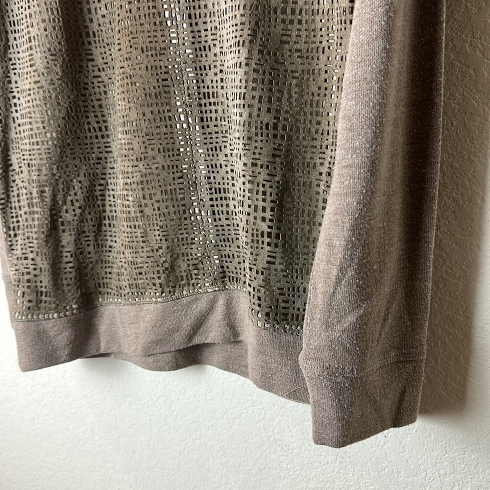 Ecru Long Sleeve Textured Top Size Large - image 5